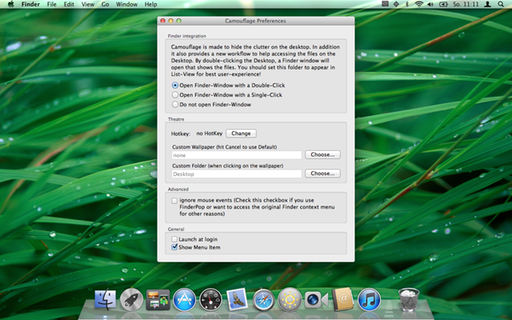 The Camouflage Preferences window is open